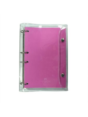Fichário Colegial PVC Cristal Vision Rosa - 3990