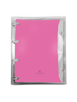 Fichário Universitário PVC Cristal Vision Rosa - 3992
