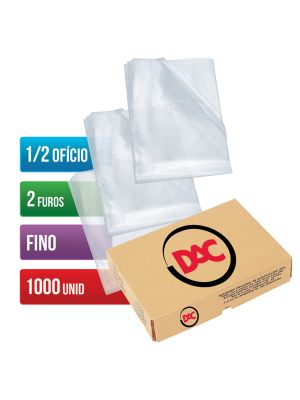 Envelope Plástico 1/2 Ofício Espessura Fino e 2 Furos - 1.000 unid - 092FU