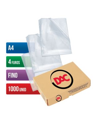 Envelope Plástico A4 Espessura Fino e 4 Furos - 1.000 unid - 1178