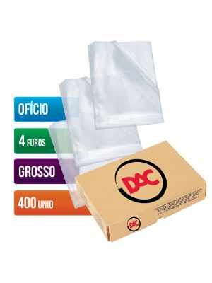 Envelope Plástico Ofício Espessura Grosso e 4 Furos - 400 unid - 076FU