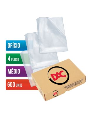 Envelope Plástico Ofício Espessura Médio e 4 Furos - 600 unid - 078FU