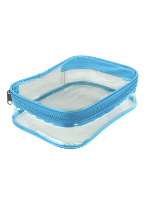 Estojo Baú GG PVC Cristal Azul - 4349