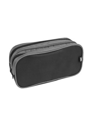 Estojo Duplo Basic Preto e Cinza - 4442PR