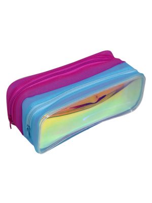Estojo Holográfico Neon Duplo Pink e Azul - E216AZ