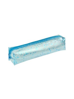 Estojo PVC Cristal Glitter Azul - 4351AZ