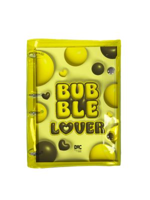 Fichário Colegial PCV Cristal Bubble Amarelo - 5021