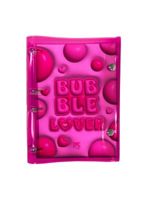 Fichário Colegial PCV Cristal Bubble Rosa - 5020