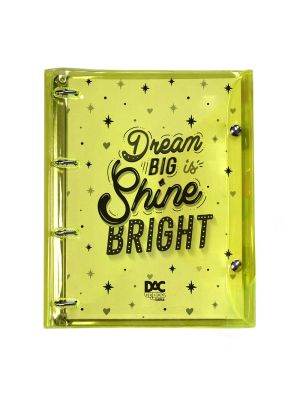 Fichário Universitário PVC Cristal Bubble Amarelo - 3865