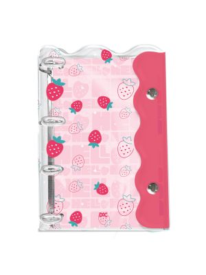 Fichário Universitário PVC Cristal Morango - 4486