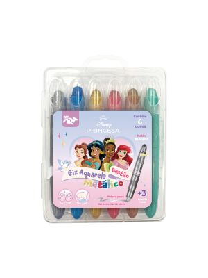 Giz de Cera Retrátil Metálico Princesas - 4729
