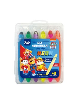 Giz de Cera Retrátil Neon Patrulha Canina - 4734