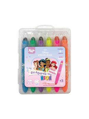 Giz de Cera Retrátil Neon Princesas - 4733