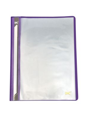 Pasta Catálogo A4 Frente Transparente e Verso Lilás com 10 envelopes