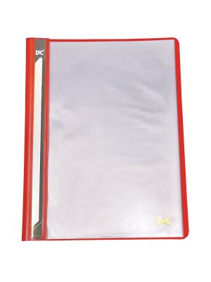 Pasta Catálogo A4 Frente Transparente e Verso Vermelho com 10 envelopes