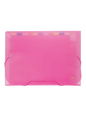 Pasta Sanfonada A4 com 12 Divisões Rosa - 6090PP-RS