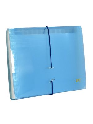 Pasta Sanfonada Duplicata com 12 Divisões Azul - 6011PP-AZ