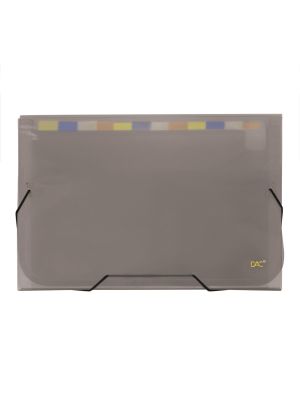 Pasta Sanfonada Ofício com 12 Divisões Fumê - 6010PP-FM