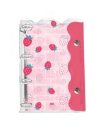 Fichário Universitário PVC Cristal Morango - 4486